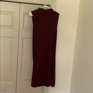 Maroon high neck swing dress
